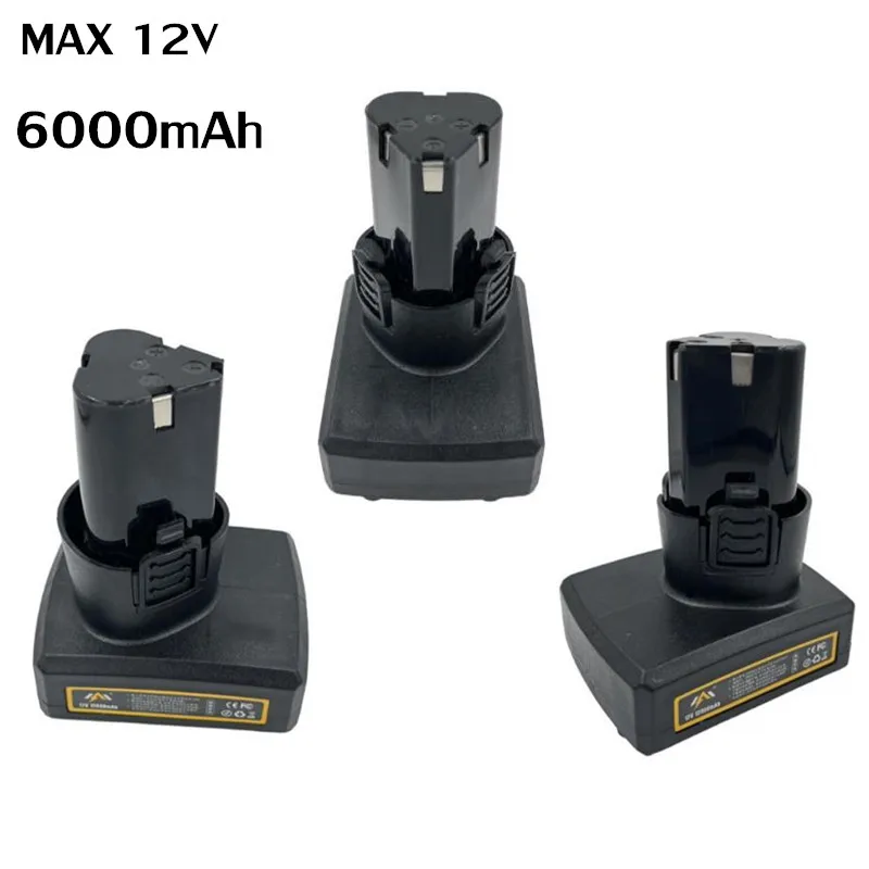 12V Lithium Battery Pack Large Capacity Rechargeable Hand Drill Battery Pack 6000 mAh 18650 Battery Power tools