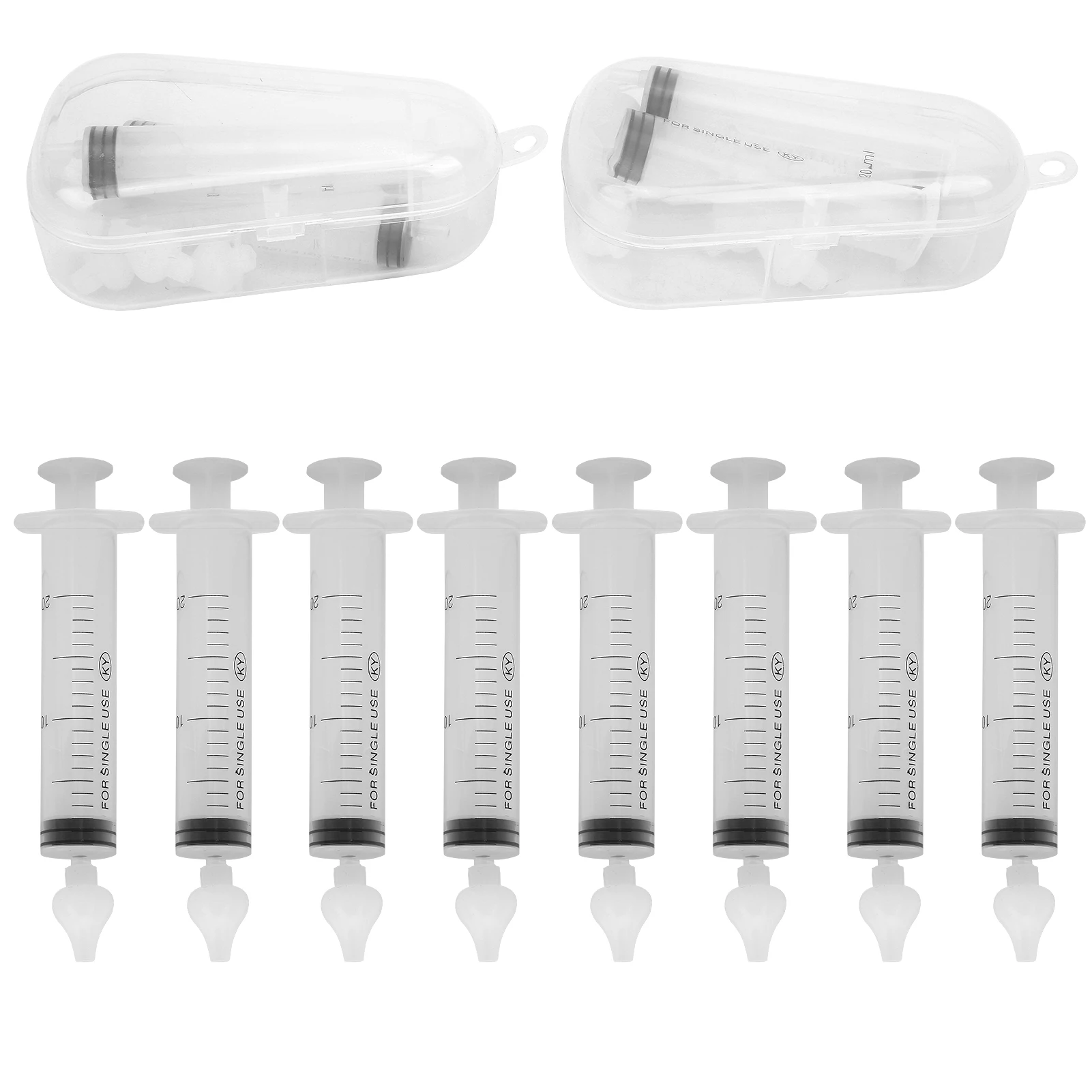 8Pcs 20ml Nasal Irrigator Syringe Multifunctional Catheter Tip Syringe Nose Cleaner for Baby Infants