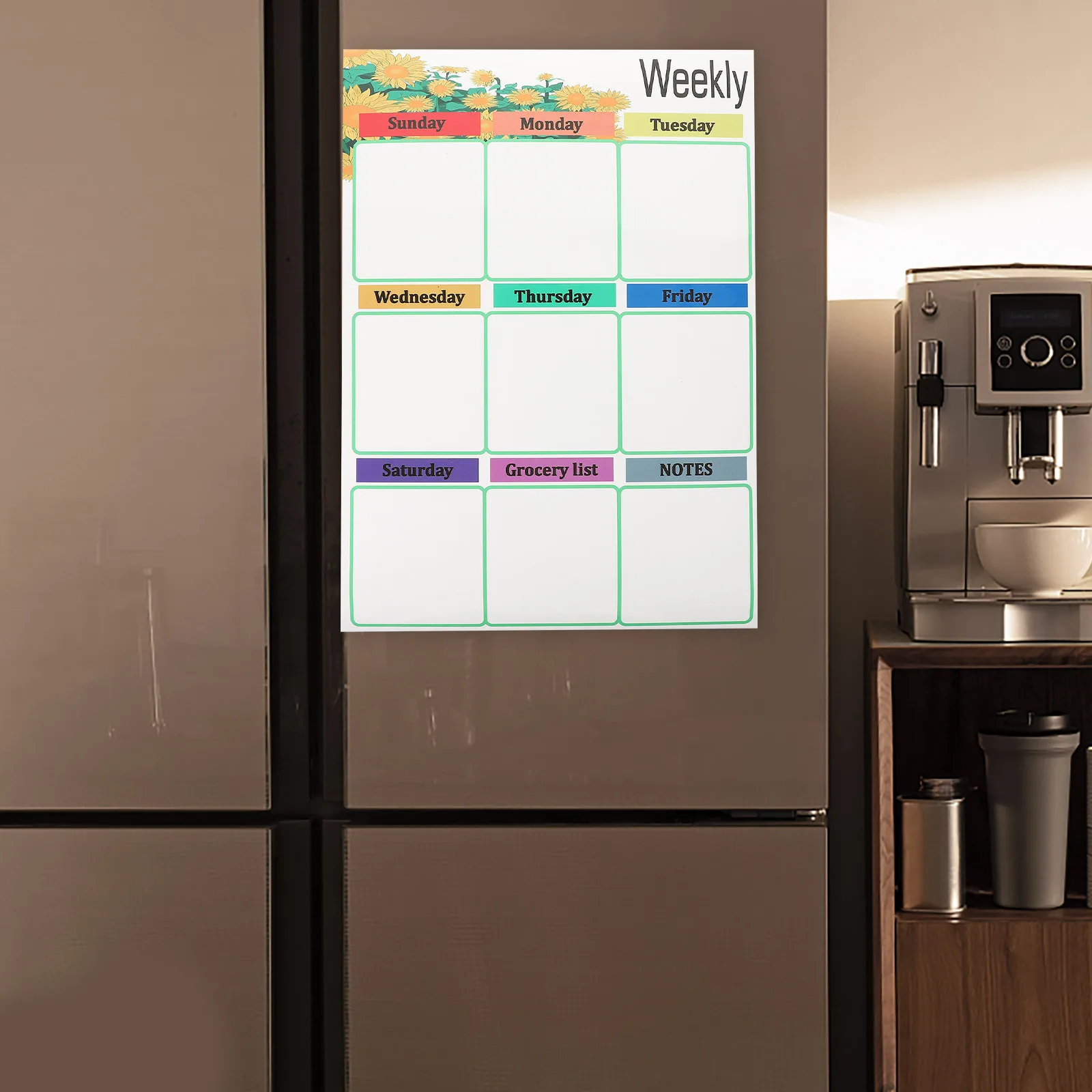 مجموعة سبورة بيضاء مغناطيسية للثلاجة، مخطط تقويم للمسح الجاف، لوحة تذكير للثلاجة، لوحة بيضاء للثلاجة، تقويم للمسح الجاف #3