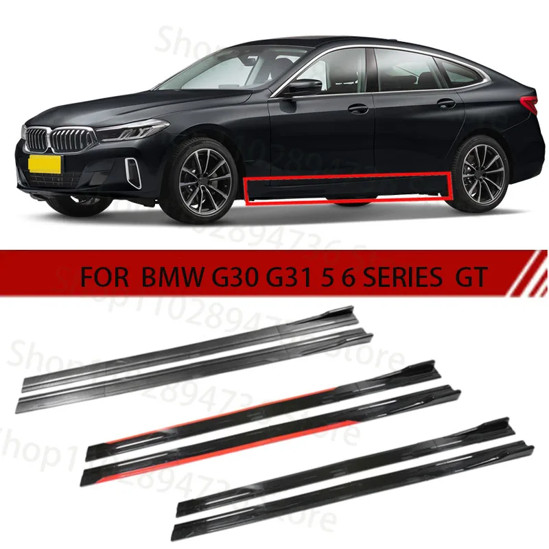 FOR BMW G30 G31 5 6 SERIES  GT 2M Car Side Skirt Extension Plate Lip Separator Bumper 2.18M Racing Side Spoiler