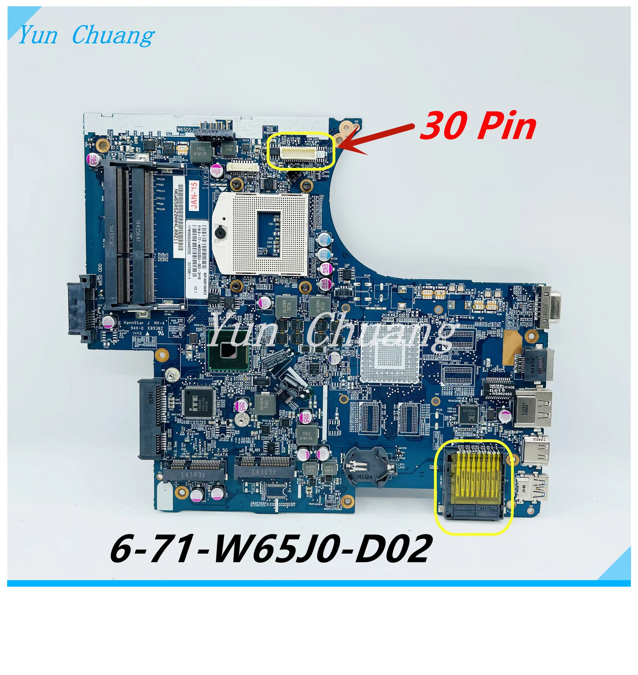 

6-71-W65J0-D02 Motherboard K650D G150S K610C K590C W650SJ W650SC laptop moterboard 6-77-W650SZ0U-D02 DDR3 100% test work