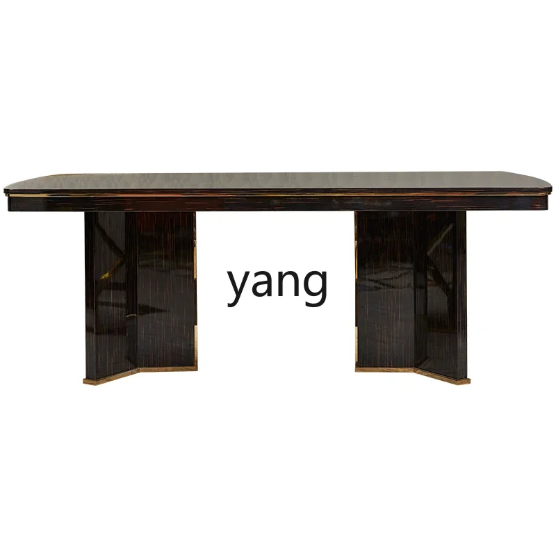 

LH dining table and chair combination rectangular stainless steel 8-person paint large apartment furniture