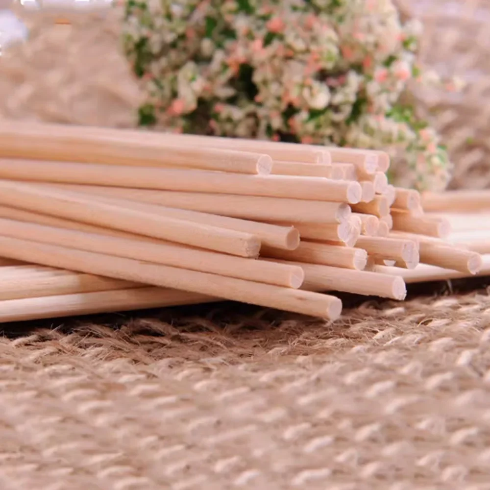 50-100Pcs  Dia5mm Solid Round Wood Length 50mm-400mm DIY Construction Material Building Model Fine Wooden Strips