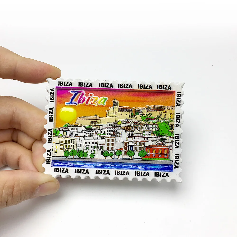 

‌Ibiza Island Resin Fridge Magnet - Colorful Sunset View - Travel Souvenir - Home Decor‌