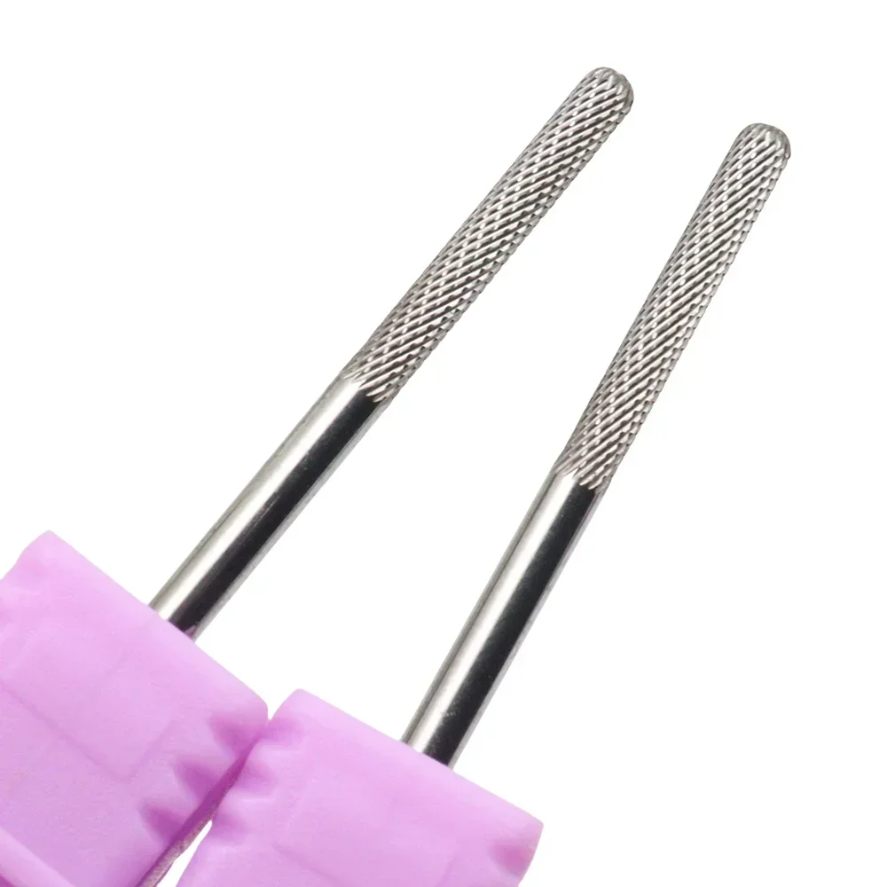 2 Stuks Professionele Carbide Nagel Boren Bits - 3/32 "Fit, Rose Gouden & Zilverachtige Afwerking, Gladde Ronde Top Voor Acryl, Gel & Natuurlijke