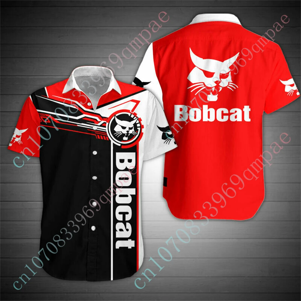 Bobcat Shirts For Men Women Anime Shirts And Blouses 3D Button Cardigan Casual Oversized T-shirt Unisex Clothing Custom Logo