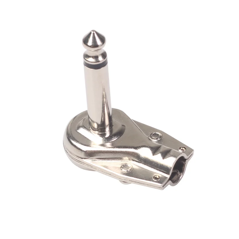 

20Pcs 90Degree Right Angle 6.35 Mm Mono 2 Pole Jack Plug 6.35Mm Guitar Phono Pancake 1/4 Inch Connector,Silver