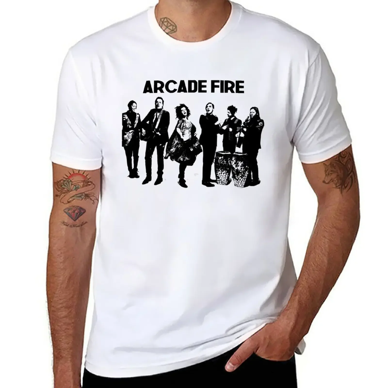 

New sports fan t-shirts Oversized t-shirt mens t shirts For Birthday Men Great People Arcade Fire Cute Photo T-Shirt tops