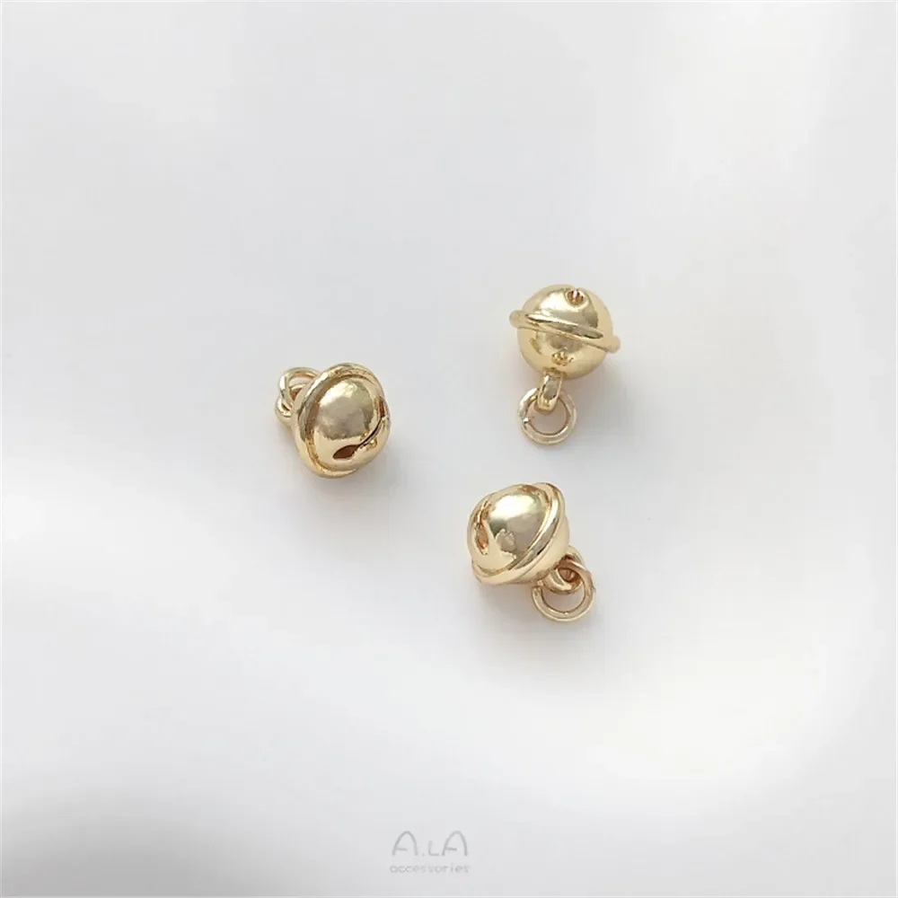 14K goud pakket 8 mm kleine bel hanger handgemaakte sieraden hanger DIY armband ketting sieraden accessoires