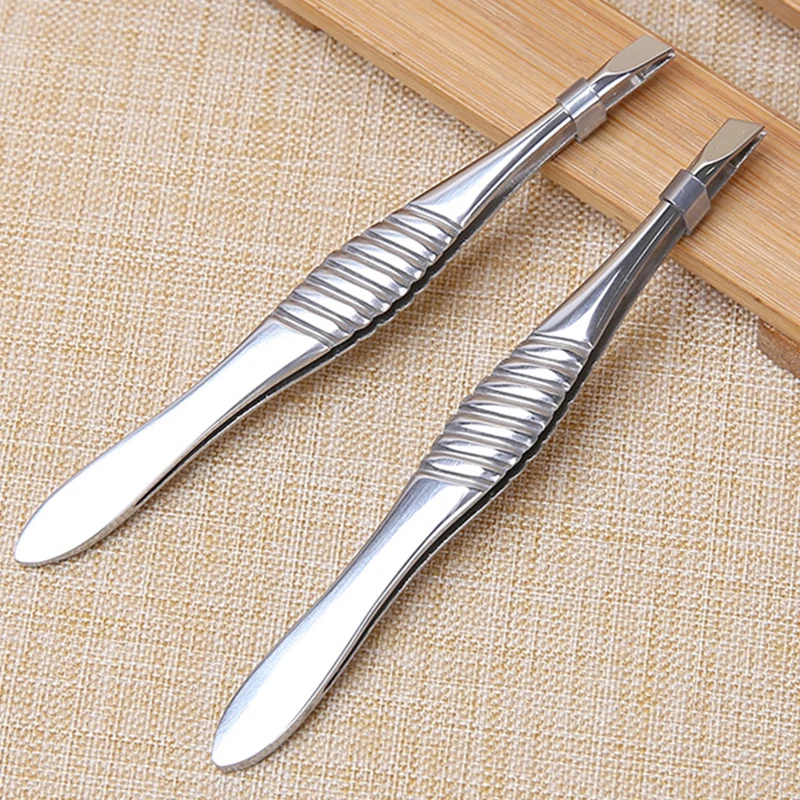 1Pcs Tweezers Makeup Tool Pinset Professional Stainless Steel Hair Removal Clip Eyebrow Face Hair Remover