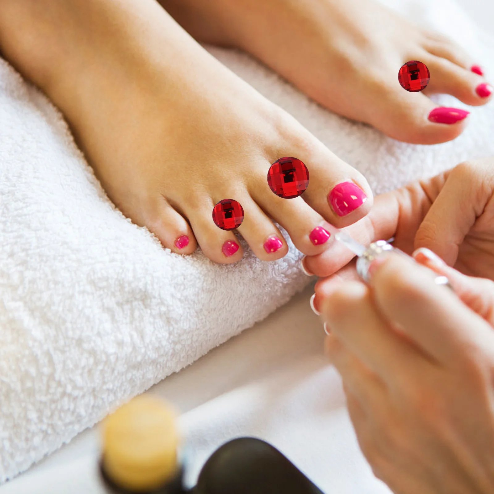 Separador de dedos de silicone, 24 peças, espaçador macio, arte de unha, ferramenta de pedicure, protetor confortável para bolha de milho, calos, alívio da dor