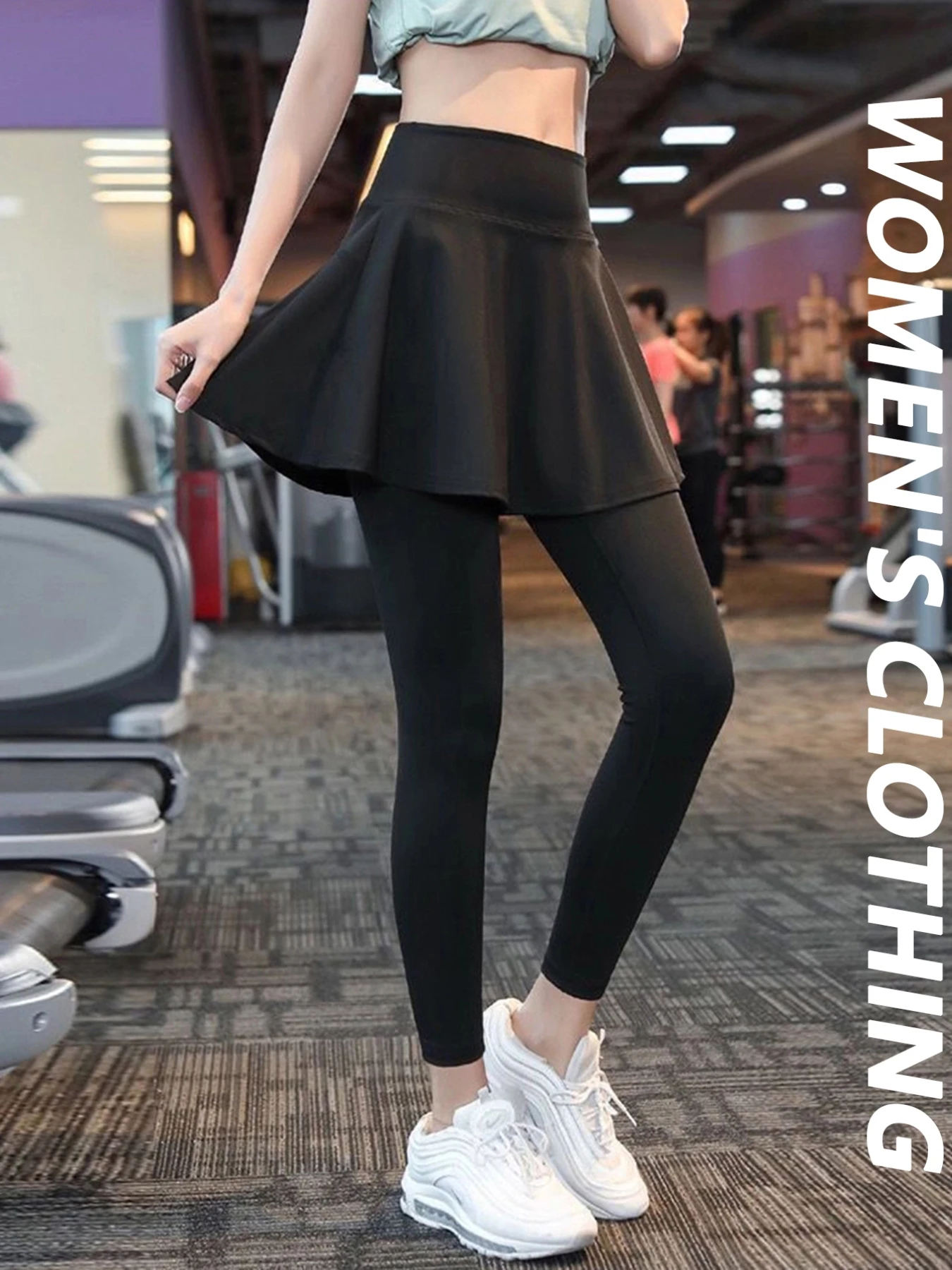 تنورة رياضية نسائية كاجوال عالية الخصر لصالة الألعاب الرياضية والجري واللياقة البدنية وركوب الدراجات تنورة كاجوال للجولف والتنس واللياقة البدنية مريحة #1