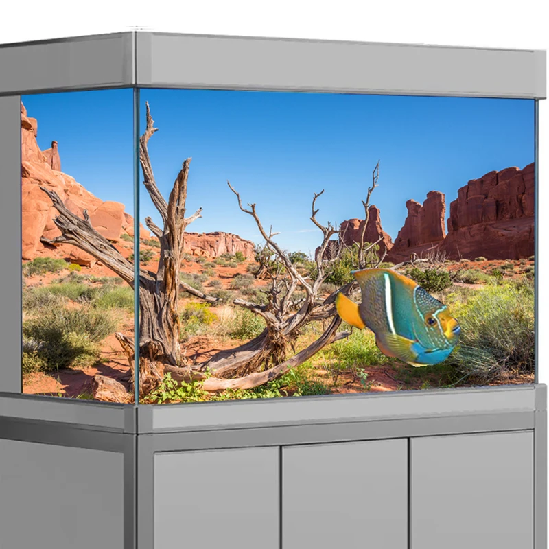 

Decoration Aquarium Background Ornament Poster Desert LandscapeThe Aquarium Landscape Self Adhesive Fish Tank Backing Paperies