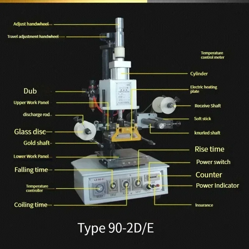 Upgrade Electric Pneumatic Hot Stamping Machine Automatic Digital Hot Stamping Machine Indentation Transfer Logo Adjustable Work
