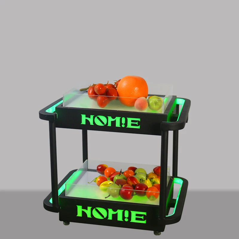 

Nightclub luminous fruit tray rack suitable for commercial bars, KTV parties, double-layer snacks, snacks, charging display rack