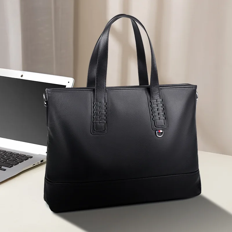 Genuine Messenger Luxury Men Bag Fashion Bag Large Capacity Casual File Computer Briefcase Top Layer Cowhide Men's Handbag