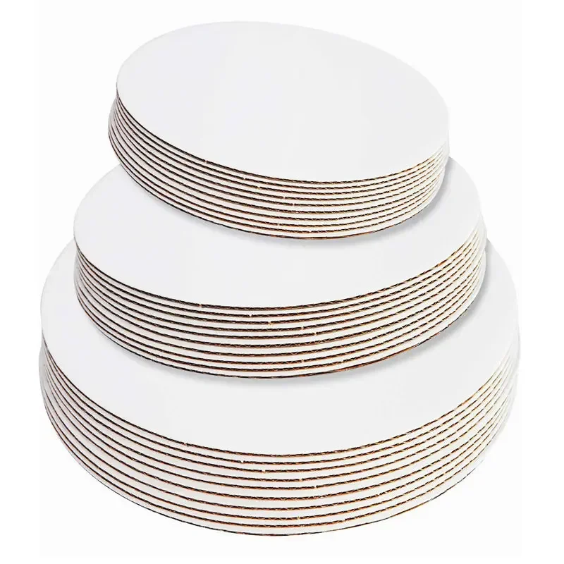 New Cake Board Circular Cake Base Corrugated Paper Circular Base Food Packaging Anti Slip Tray Mousse Mat Multiple Colors 50pcs
