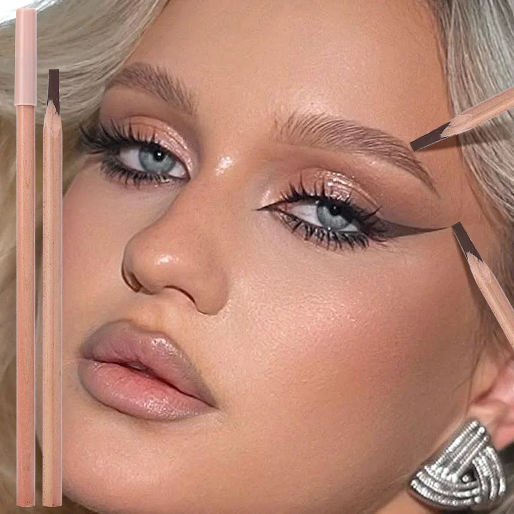 Microblading lápis de sobrancelha de madeira à prova de manchas usar delineador de longa duração natural macio suave sobrancelhas tatuagem caneta ferramentas de maquiagem
