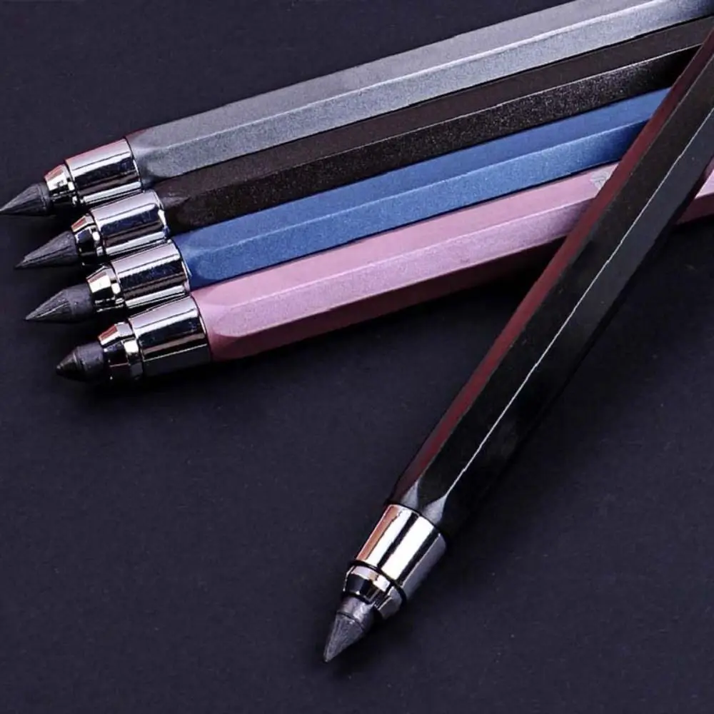 Lápiz mecánico de 5,6mm con sacapuntas, lápiz automático de Metal para bocetos, diseño de cómics, herramienta de escritura y dibujo, lápiz para bocetos