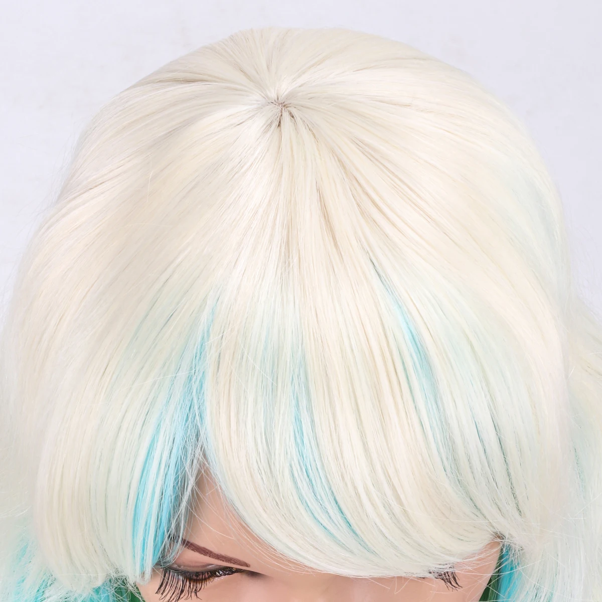 Internet celebrity cute wig female air bangs long straight synthetic fiber wig