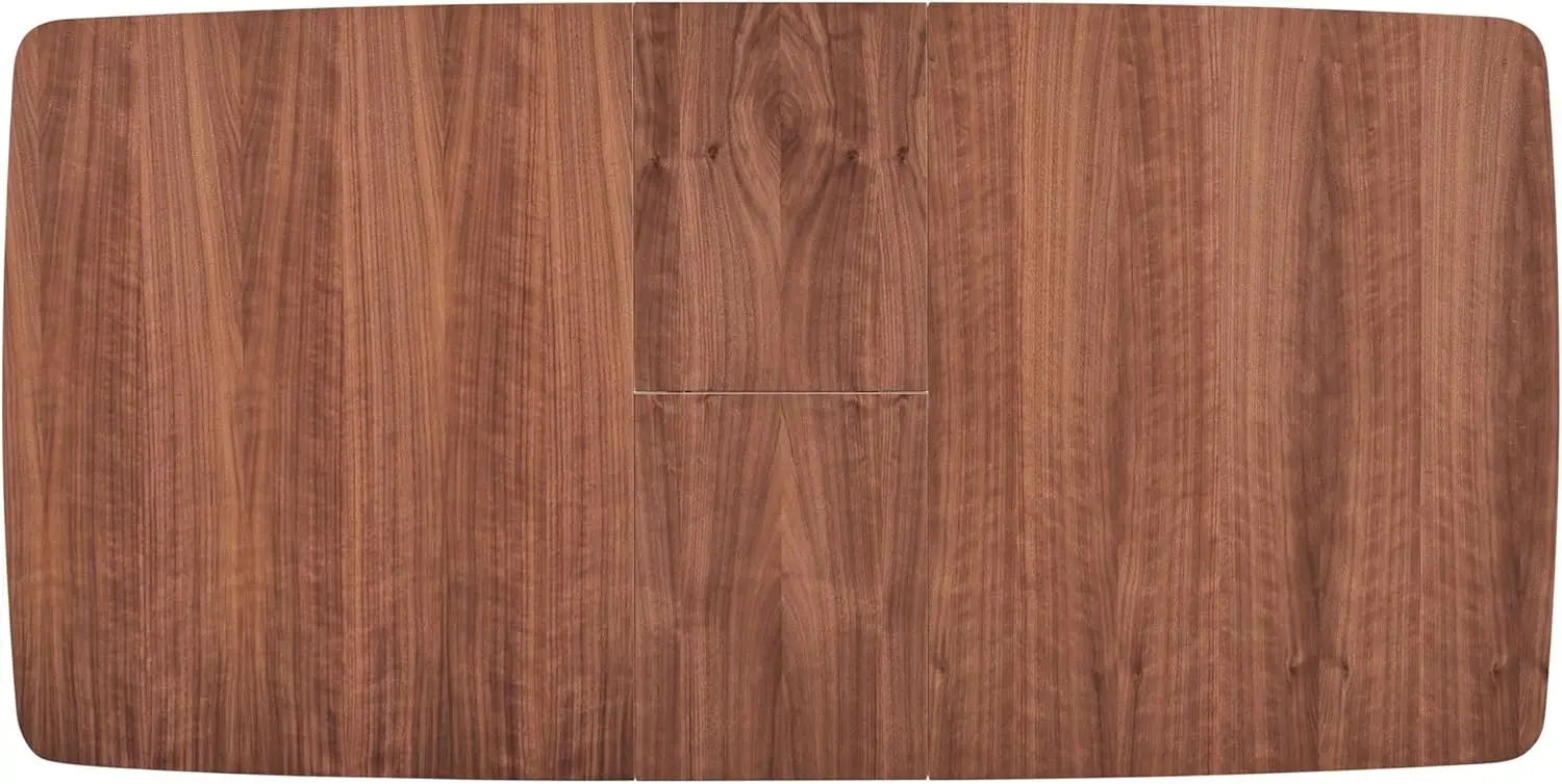 Meja Makan alami dan hitam dengan daun ekstensi