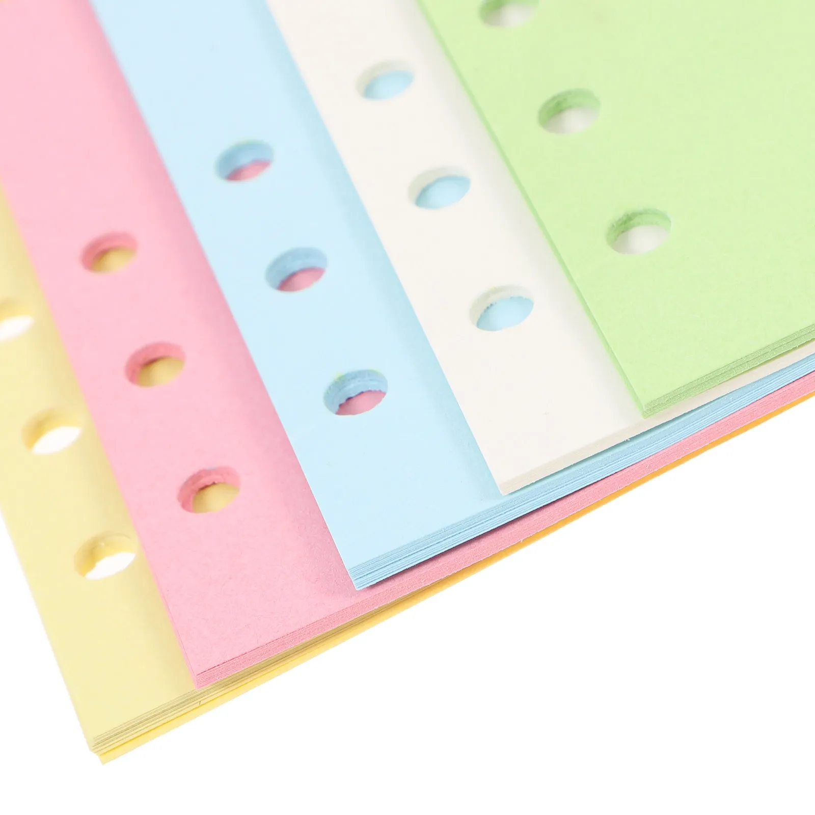 

100 Sheets A6 Blank Loose Leaf Paper 6-Hole Punched Premium Smooth Writing Refill for Binder Planner Journal Notepad