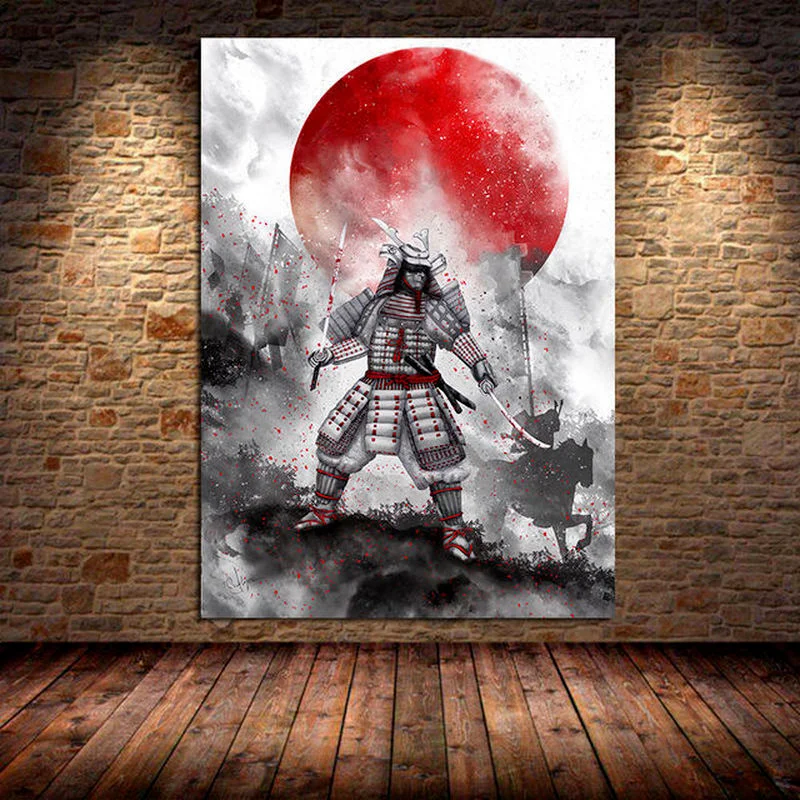 Japanese Style Bonsa Bushido Samurai Kanji Posters Canvas Painting Wall Art Print Picture for Living Room Modern Home Decor Gift