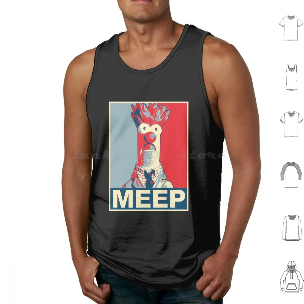 Beaker Meep Pop Art Tank Tops Vest Sleeveless The Show Show The Drummer Piggy Jim Henson Show The Frog Meme