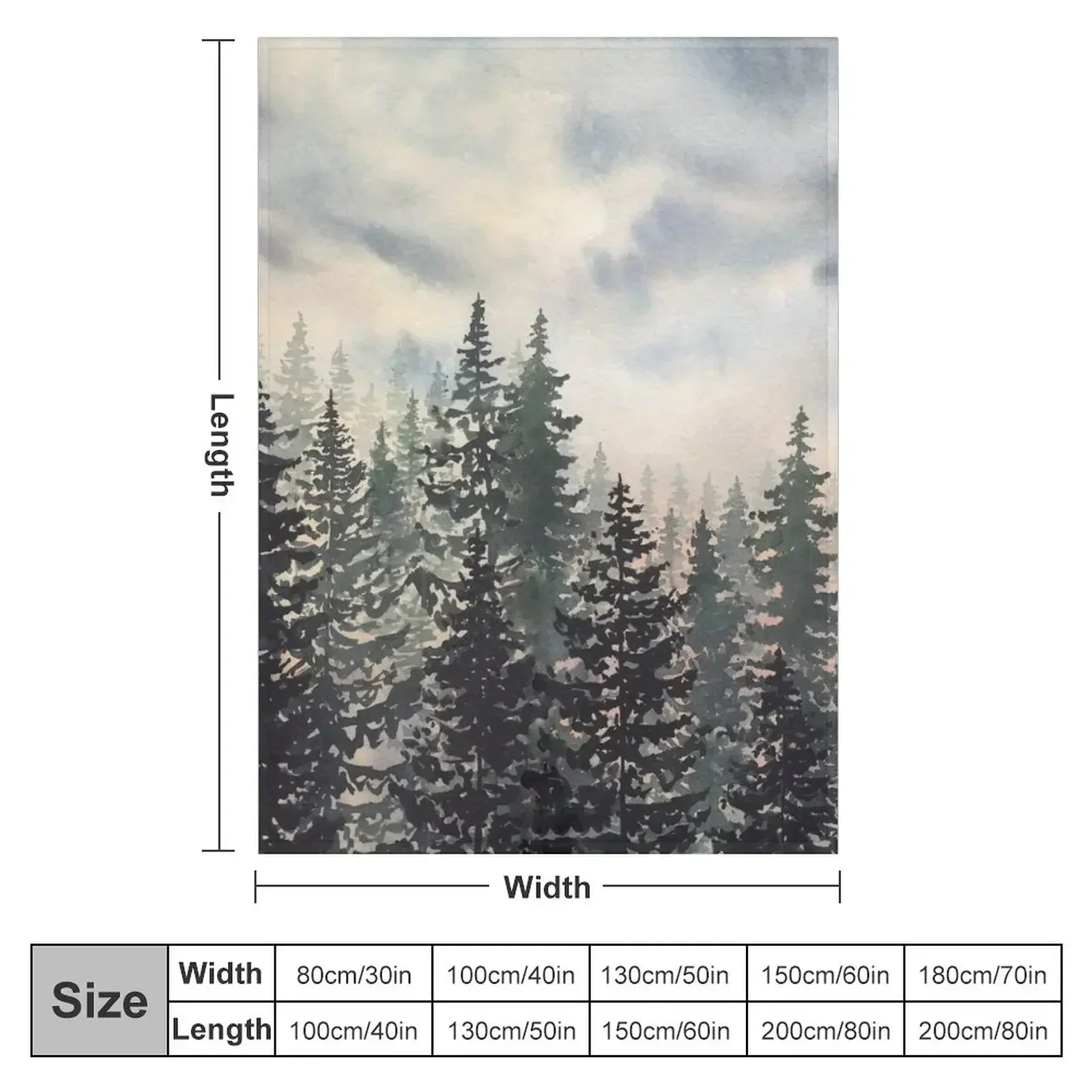 Pine Trees Sunset Throw Blanket Camping Nap Warm Bed linens Decorative Sofa Multi-Purpose Blankets