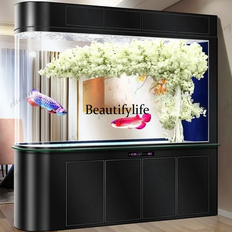 

RR Premium in-Wall Ecosystem Aquarium - Modern Bullet Head Design with Advanced Bottom Filtration & Partition Screen Furnitur