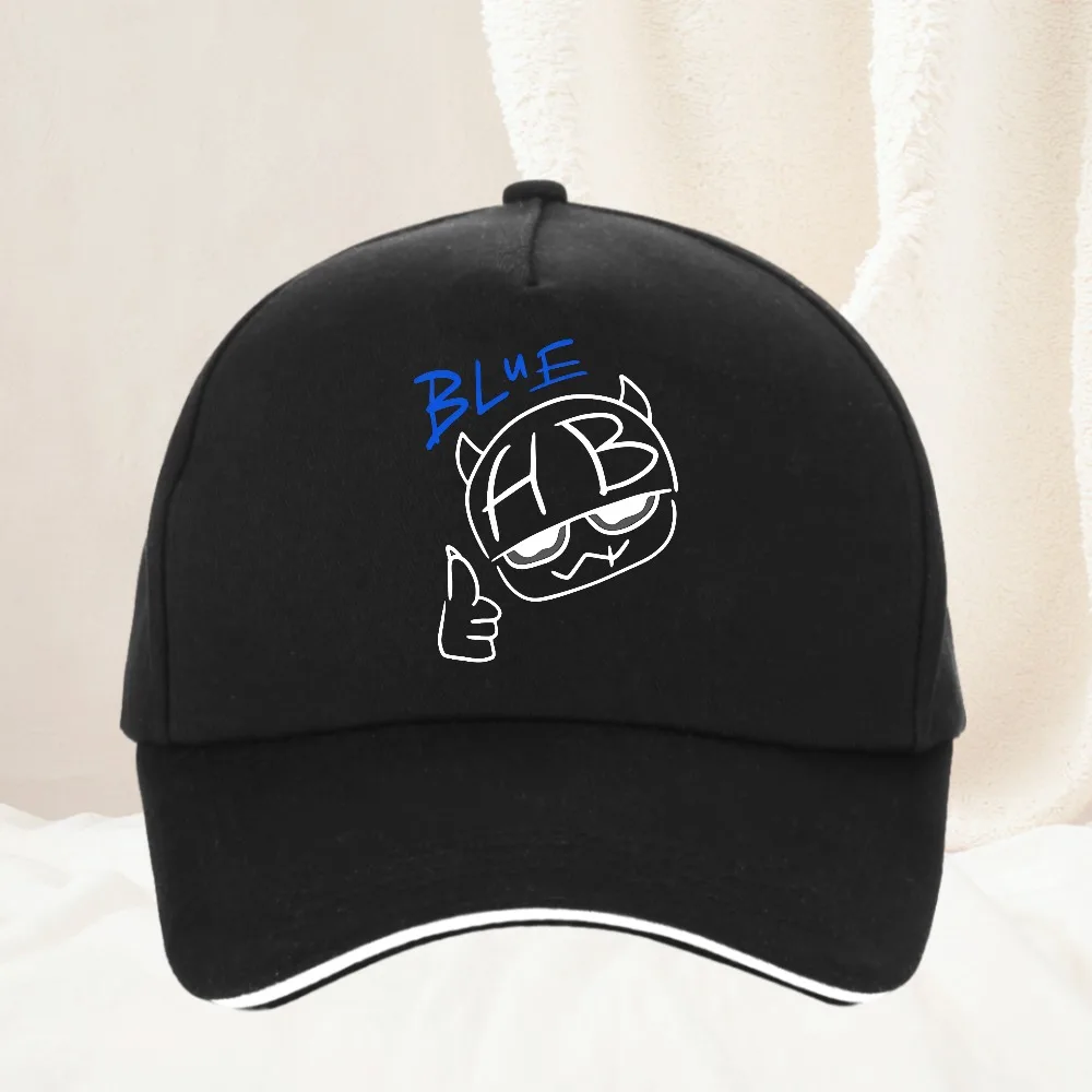 

Hannah Bahng Blue HB hat Men Women Adjustable baseball cap Fashion Cartoon Graphic hip-hop hats