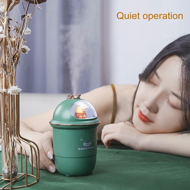 Cute Cartoon Crown Duck Air Humidifier USB Ultrasonic Cool Mist Maker Fogger with LED Light For Home Car Electric