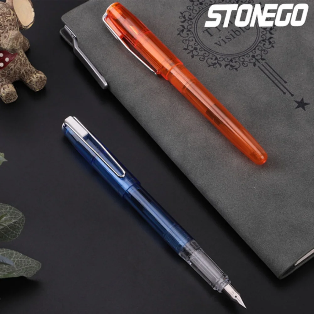 STONEGO Colorful Transparent Pens Student Positive Posture Fountain Pen Office Pen