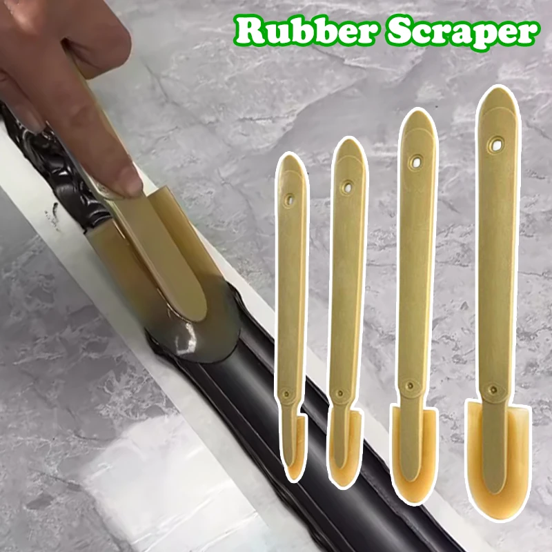 Rubber Caulk Finishing Tool Kit Silicone Sealant Finishing Tool Reusable Extended-Length Rubber Spatula Wall Caulk Remover