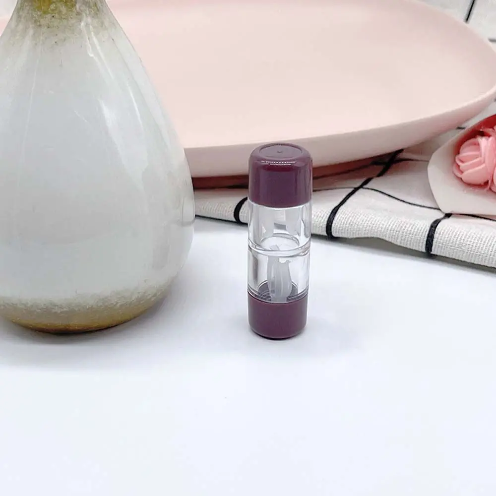 Sealed Cute Mini Transparent Capsule Shape Candy Color Contact Lens Case Lenses Box Storage Eye Care Contact Lens Container