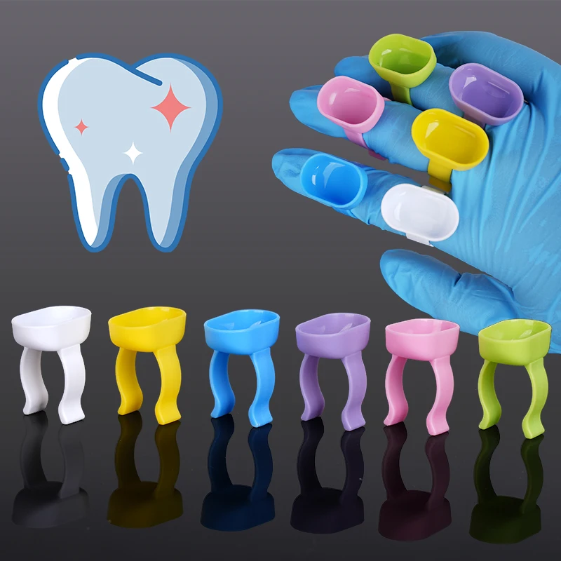 

100 шт./упак. Одноразовые пластиковые прорезиненные кольца-чашки для смешивания цемента, удобные пальчиковые чаши для стоматологических инструментов и материалов