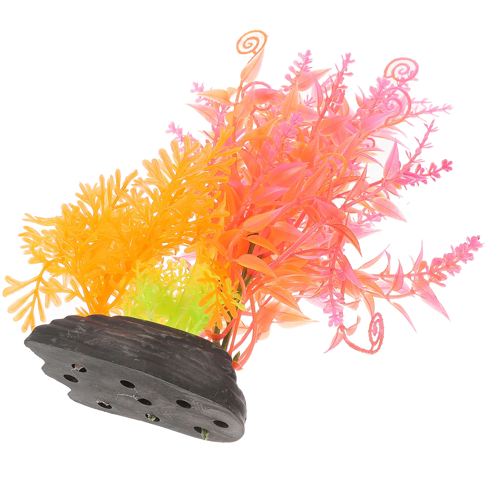 

Plastic Artificial Aquarium Plants Fake Fish Tank Decor Lifelike Durable Safe Water Thick Bottom Accessories Home Office Pet
