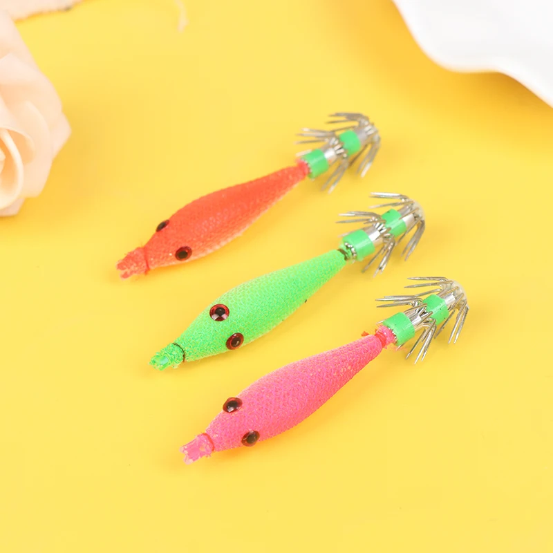 5pcs Glow-in-the-dark Package Brucia Bait Soft Bionic Squid Needle Sea Fishing Wood Shrimp Hook Explosion Umbrella