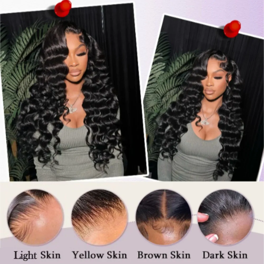 13x6 فضفاض موجة عميقة الدانتيل الجبهة الباروكات الشعر البشري للنساء HD شفافة عميق مجعد الدانتيل الباروكات الأمامية شعر الإنسان اللون الطبيعي #4