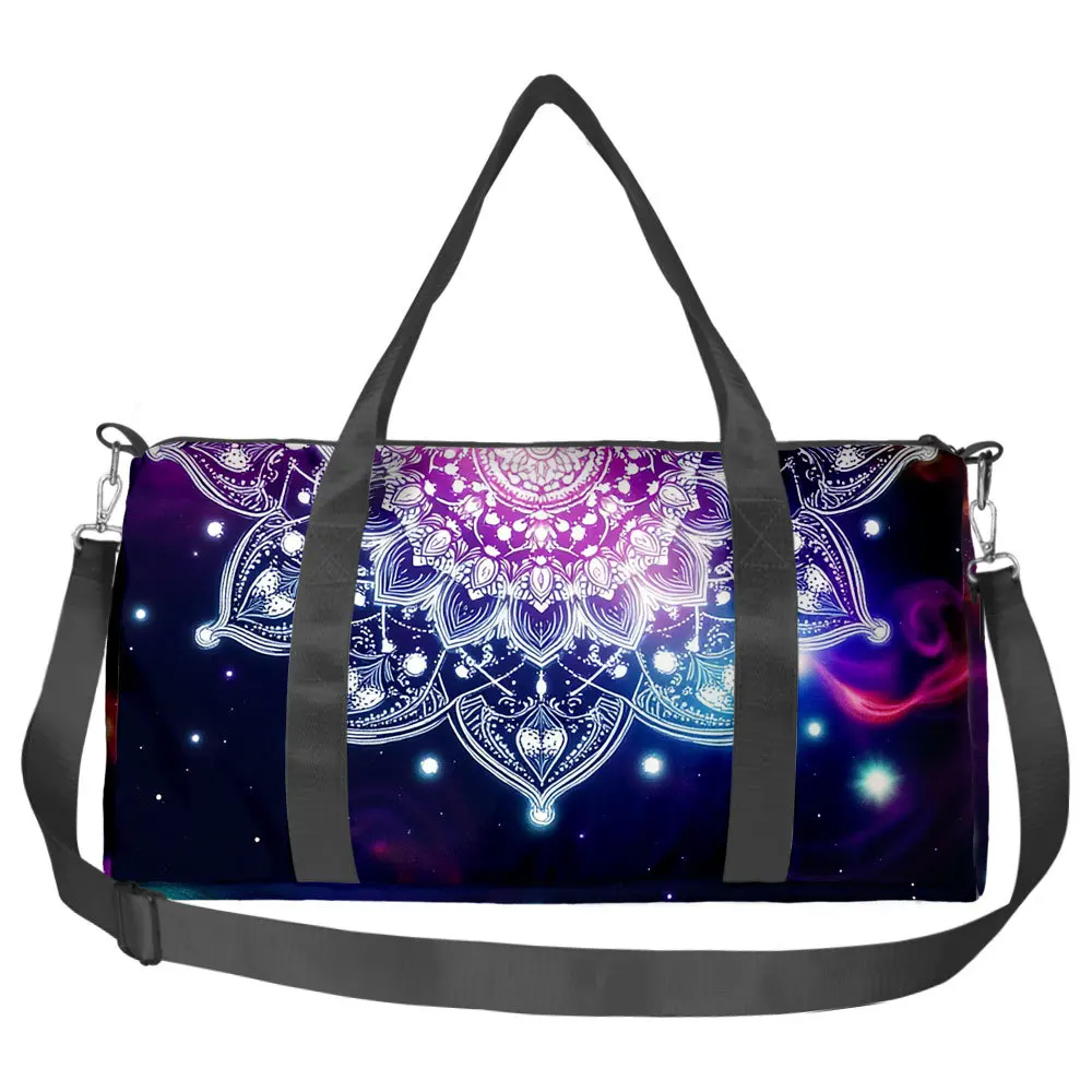 Trendy Popular Funny Novelty Datura retro 3D Printed Travel Bags Barrel Shape Crossbody Bag Outdoor Sports Bags Gym Yoga Bag