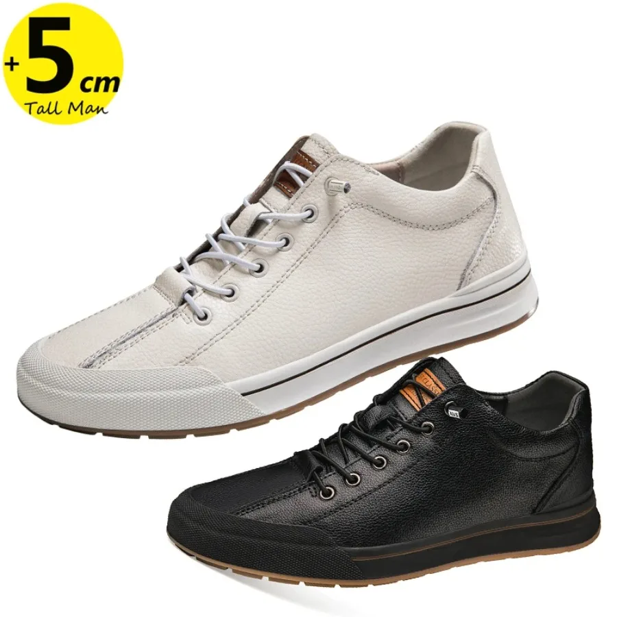

2025 Winter Luxury ShoesMen Elevator Shoes Height Increase Insole 5cm Man Chunky Sports Sneakers Plus Size 36-44
