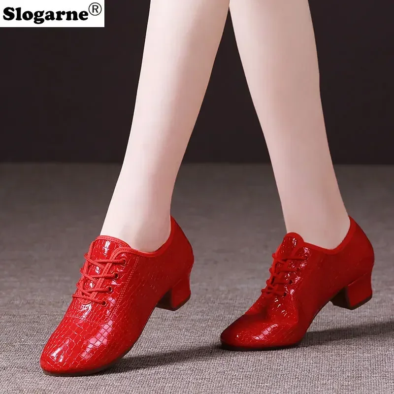 New Latin Shoes Women Outdoor Dance Shoes Waltz Tango Ballroom Woman Indoor Soft Leather Cow Muscle Sole Modern Jazz Shoes