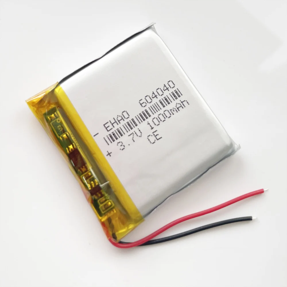 Batería recargable LiPo de 3,7 V y 1000 m 604040   + enchufe JST de 2 pines para GPS DVD teléfono móvil Bluetooth Videojuego PAD libros electrónicos Tablet PC