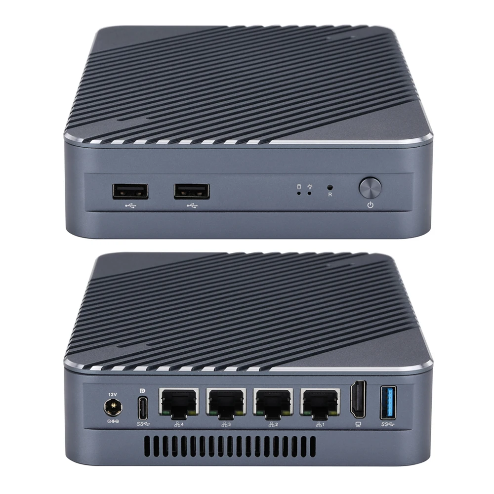 Qotom Mini PC Q31100G4-S17 Celeron Core i3 i5 i7 with 4 I226V 2.5G LAN AES-NI Fan Computer