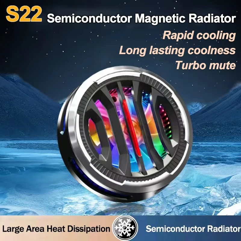 

Mobile Phone Semiconductor Magnetic Radiator Fast Cooling Turbo Mute Game Cooler For IOS Android Universal Cool Heat Sink S22