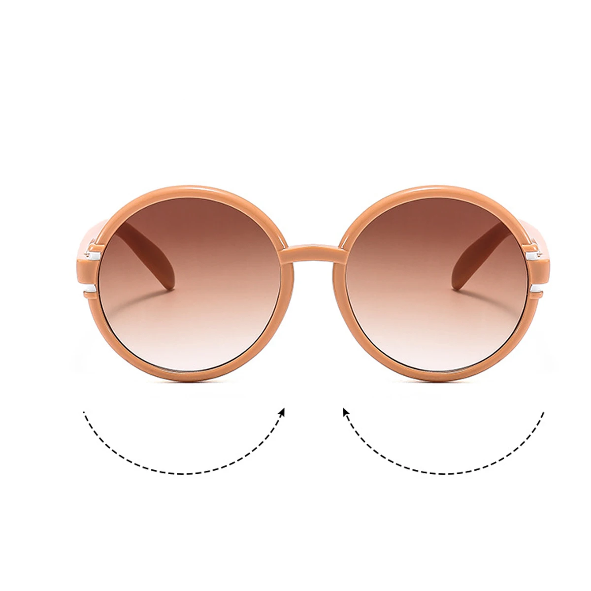 Heißer Verkauf Mode Herren Damen Brille Sonnenbrille rund niedlich Trend Retro Markendesign UV400