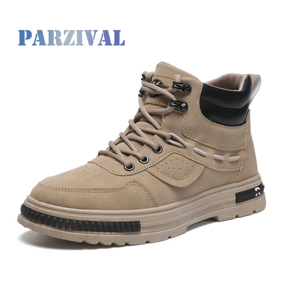 

PARZIVAL High Top Leather Boots Men Shoes Fashion Men Boots Motorcycle Boots for Men Winter Boots Lace-Up Botas Hombre Wholesale