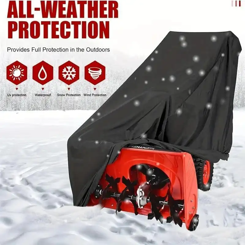 Snow Blower Cover Heavy‑Duty Waterproof UV‑Resistant All‑Weather Snow Thrower Protector with Drawstring for Outdoor Winter Stora
