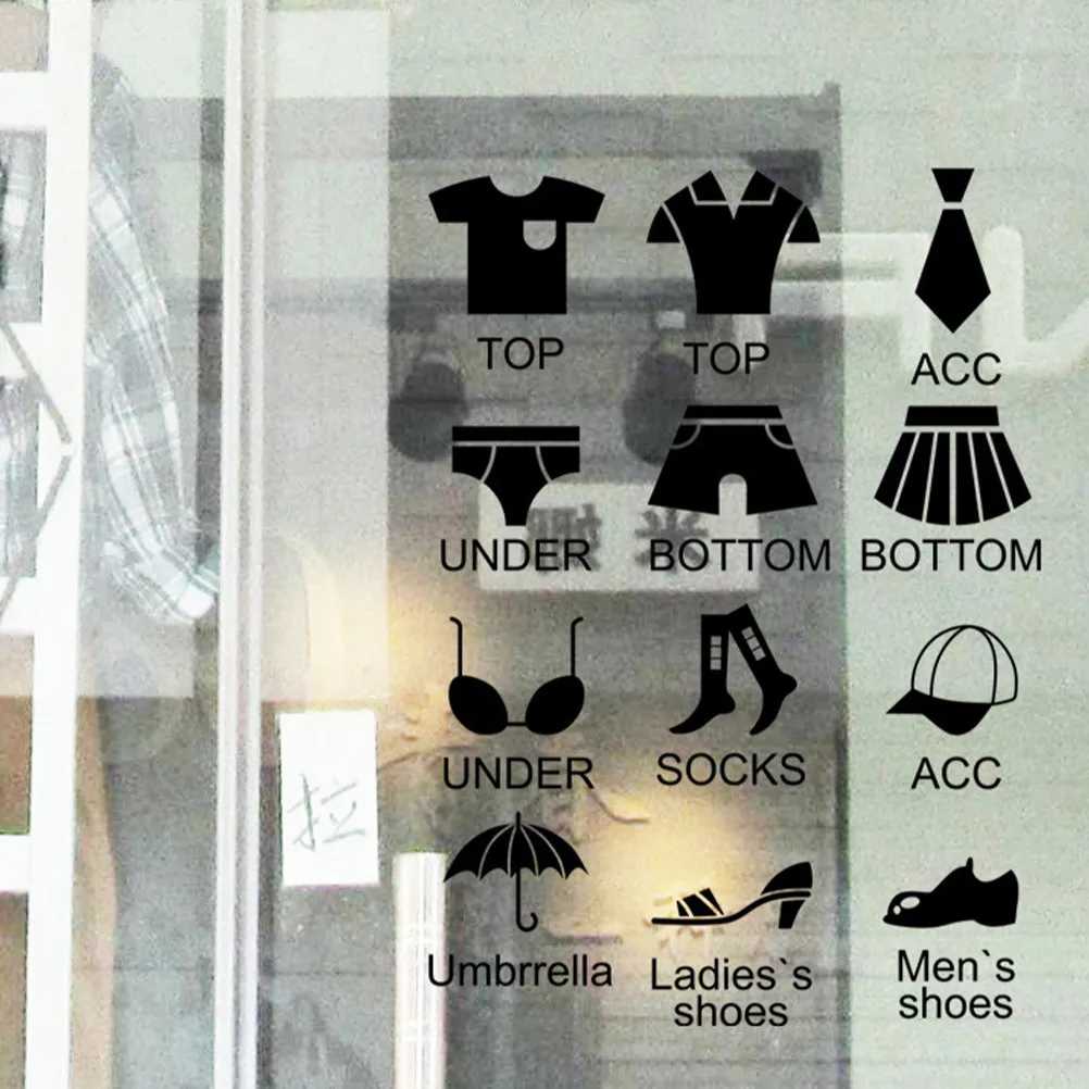 

2Sets Wardrobe Clothes Labels Easy Apply Removable Clothes Organization Stickers for Closet Dresser Cabinet Clothing Sorting