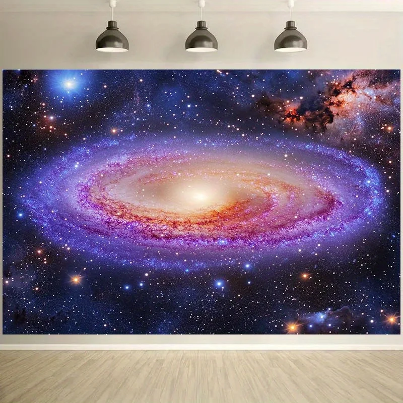 Spiral Galaxy Tapestry Cosmic Nebula Starry Sky Bedroom Ceiling Wall Hanging Universe Space Exploration Sci Fi Decor Cloth